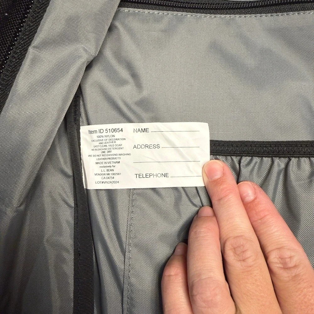 LL Bean Bigelow Cordura Backpack Black Nylon Day Hiking Mountain Classic H2O